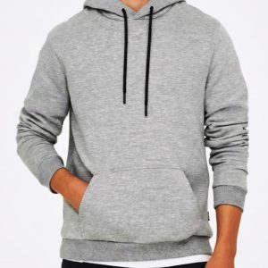 M&K Oversize Hoodie Plain Light Grey