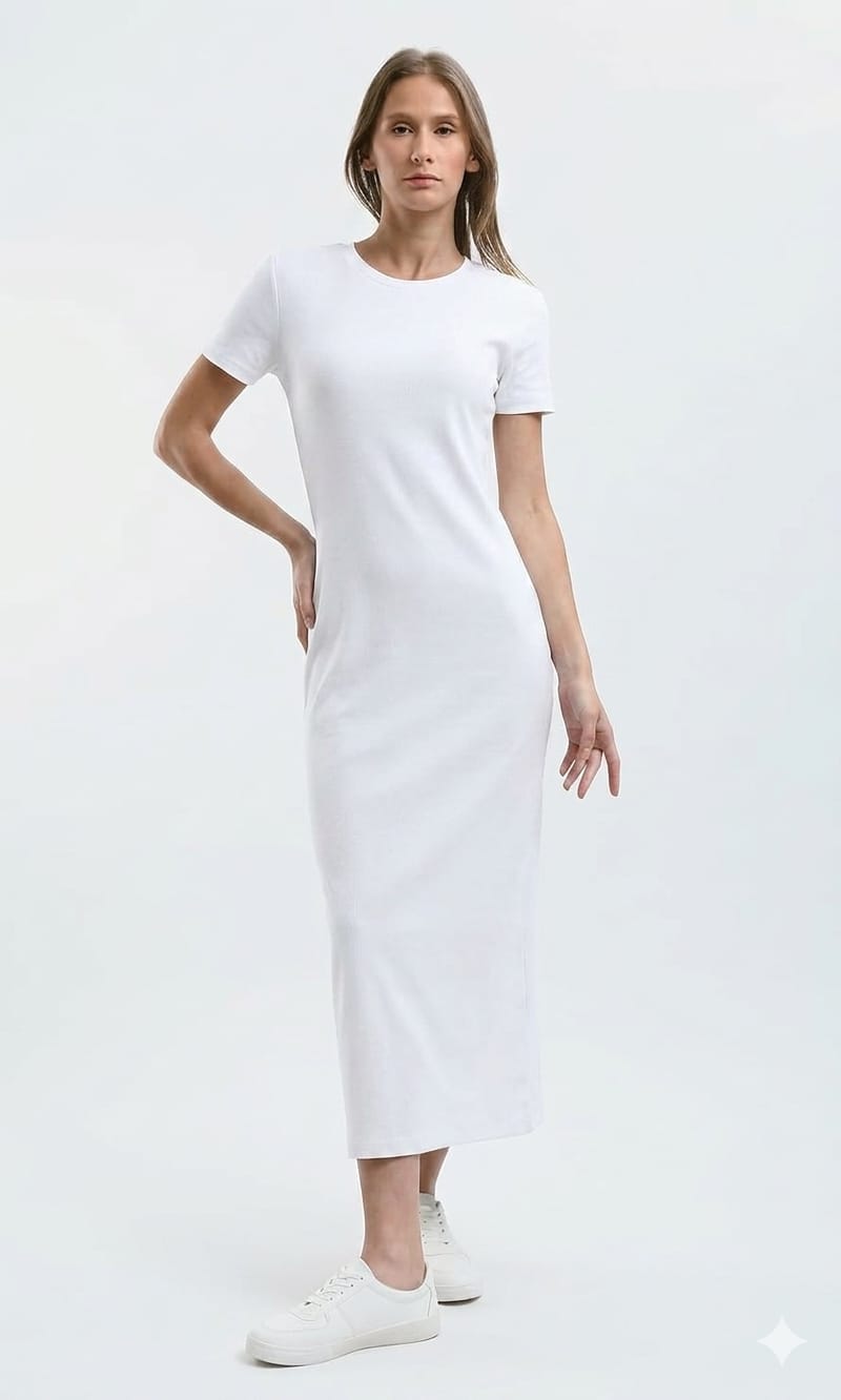 M&K Basic Derby Dress White